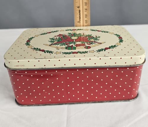 Rocking Horse Tin Christmas 1987 CHD Red Beige - Thumbnail 7