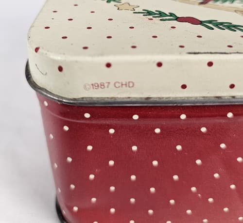 Rocking Horse Tin Christmas 1987 CHD Red Beige - Thumbnail 3