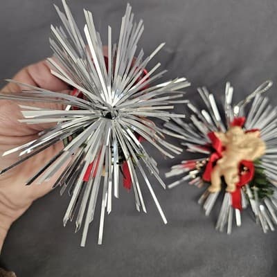Vintage Resin Starburst Cherub Angel Ornament Christmas Holiday Set of 2 - Thumbnail 5