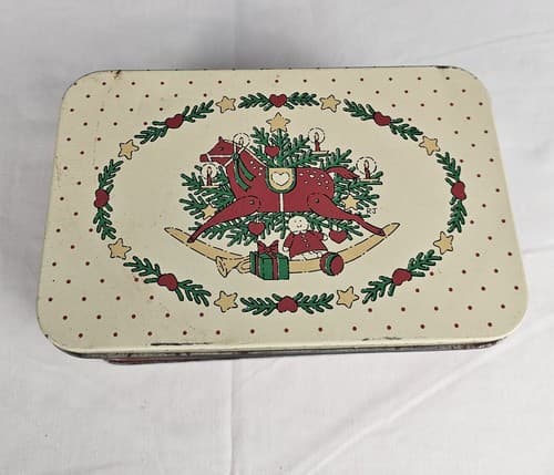 Rocking Horse Tin Christmas 1987 CHD Red Beige - Thumbnail 4