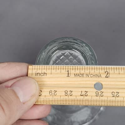 Vintage Frosted Rose Glass Bud Vase Scalloped Rim Clear Pressed Glass 4.5" Tall - Thumbnail 9