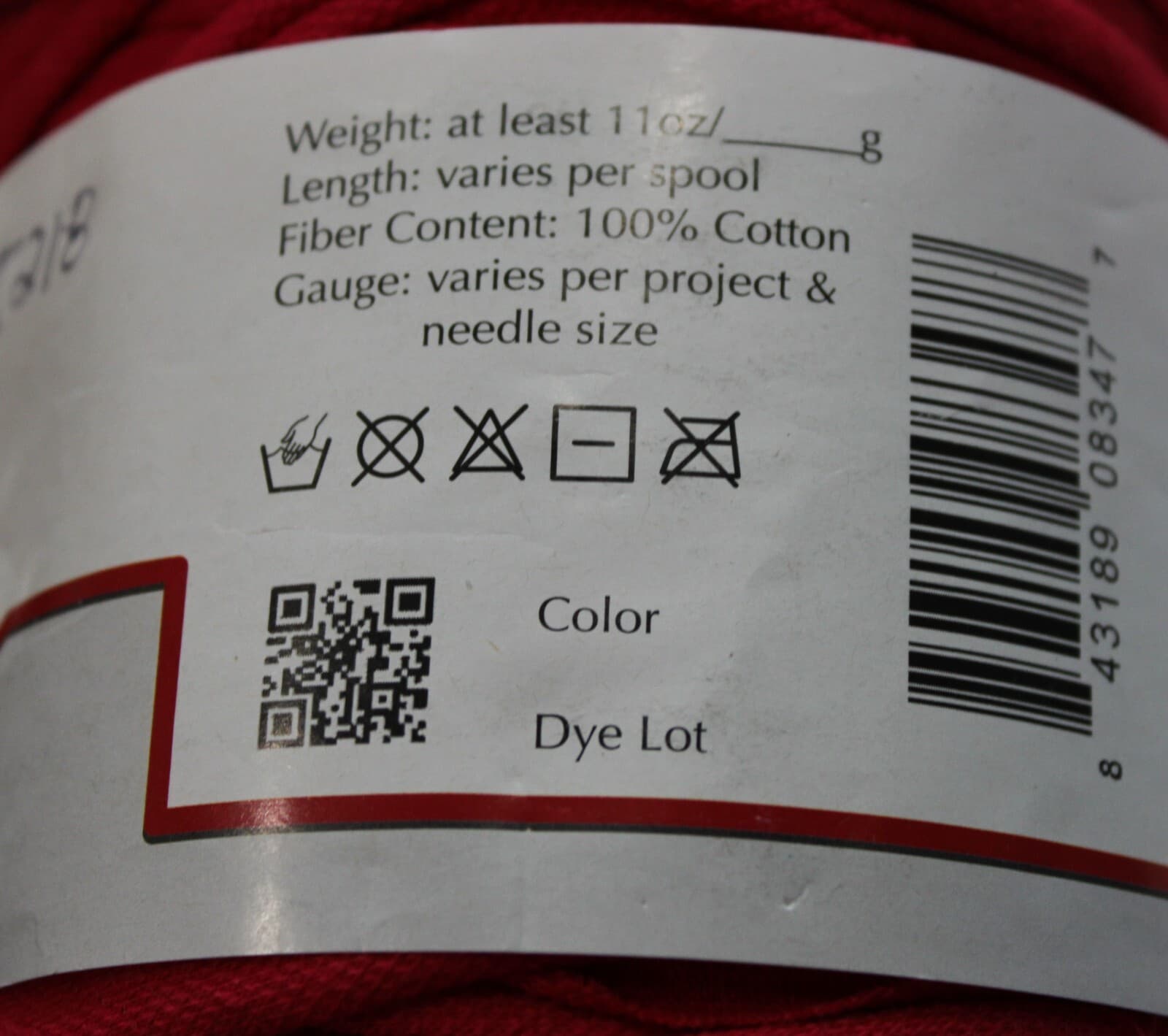 Euro Yarns Tee Rag Col Red 100% Cotton 11oz, - Thumbnail 4