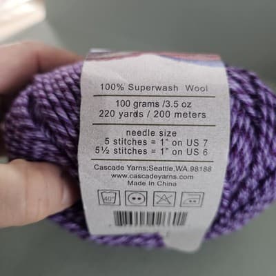 Cascade Yarns 220 Superwash Quatro Color 1959 Purple Mix 100% Wool, 3.5oz, 220yd - Thumbnail 3