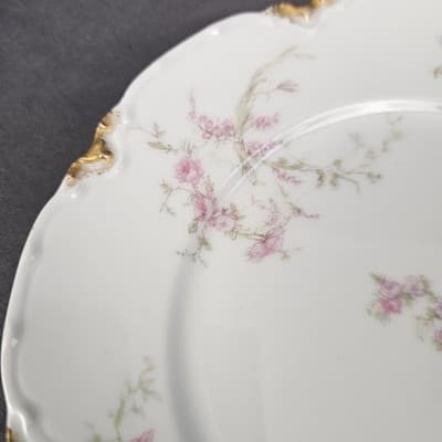 Haviland Limoges June Bride Pink Rose Gold Trim Plates Set of 4 7.25" Scalloped - Thumbnail 7