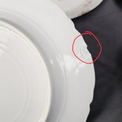 Haviland Limoges June Bride Pink Rose Gold Trim Plates Set of 4 7.25" Scalloped - Thumbnail 9