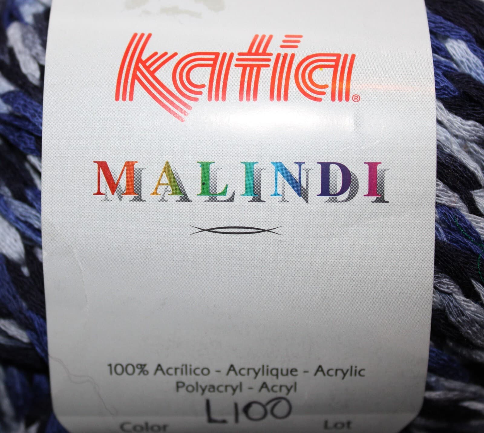 Katia Malindi Col 11 Blue Mix 100% Acrylic 100gr 22yards - Thumbnail 3