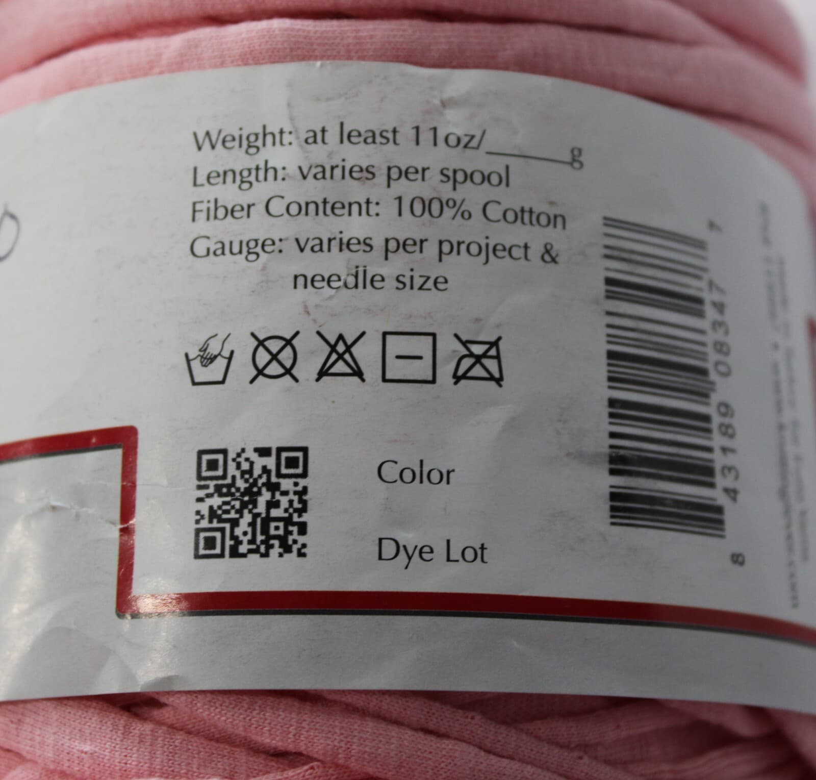 Euro Yarns Tee Rag Col Pink 100% Cotton 11oz, Length varies per roll - Thumbnail 3