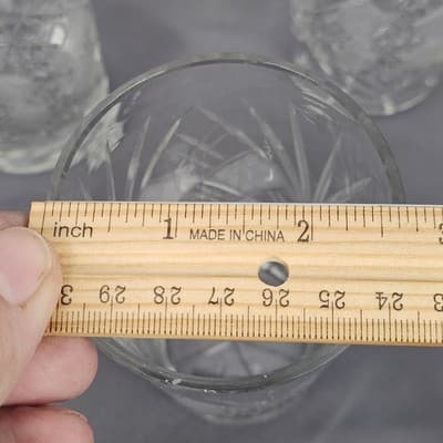 Sparkling Cut Glass Star Burst 6 oz Juice Tumblers - Set of 5 - Thumbnail 8