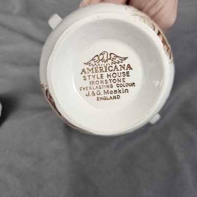 Vintage J&G Meakin Americana Style House England Sugar Bowl George Washington - Thumbnail 5