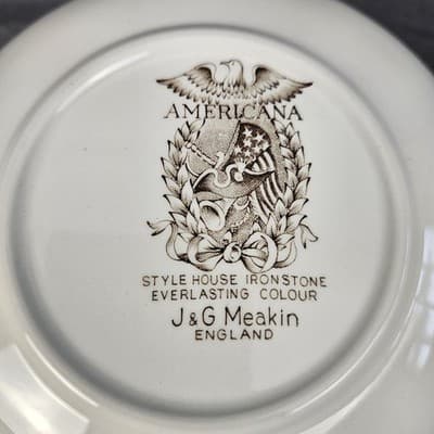 Vintage Americana Style House Ironstone England Serving Bowl 8.25" J & G Meakin - Thumbnail 5
