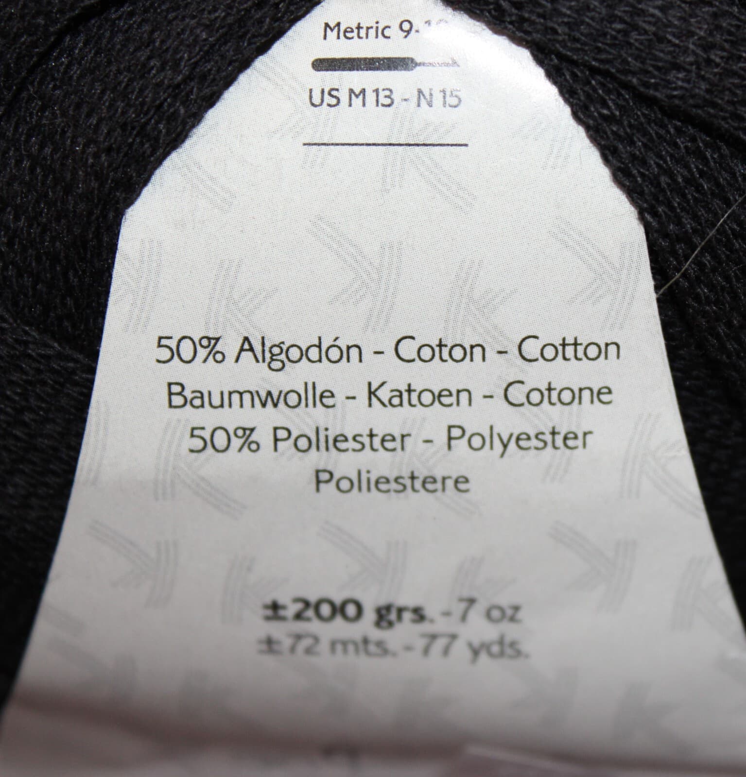 Katia Big Ribbon Col 2 Black Cotton Polyester 200gr 77yd - Thumbnail 3