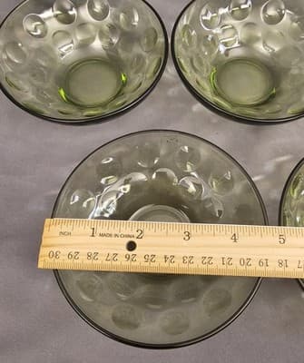 5 Vintage Hazel Atlas Eldorado Green Raindrop Small Dessert/Fruit Bowls 4 3/4” - Thumbnail 6
