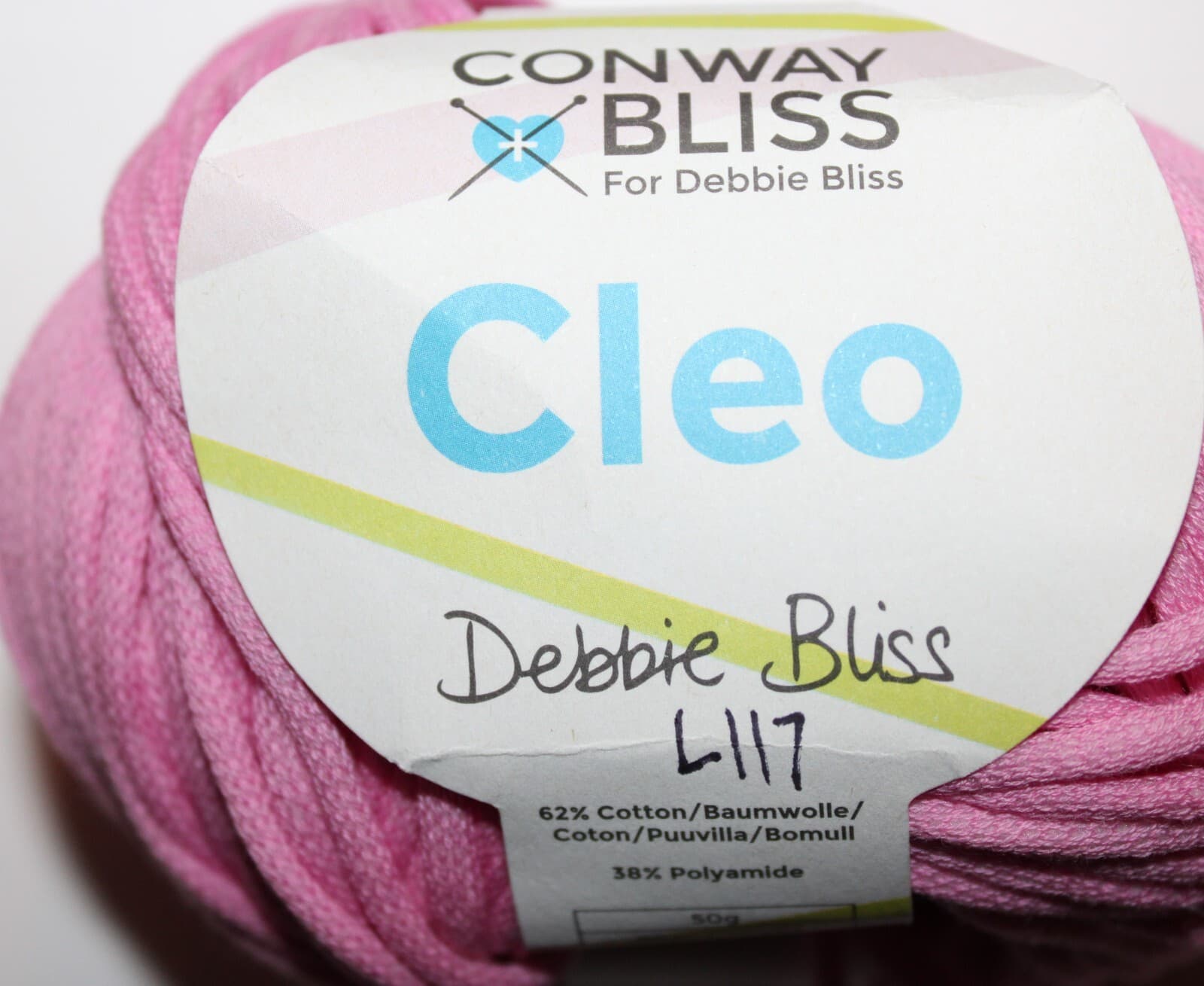 Plymouth Yarn Cleo Col 60006 Pink Cotton Nylon 50gr 98yd - Thumbnail 2