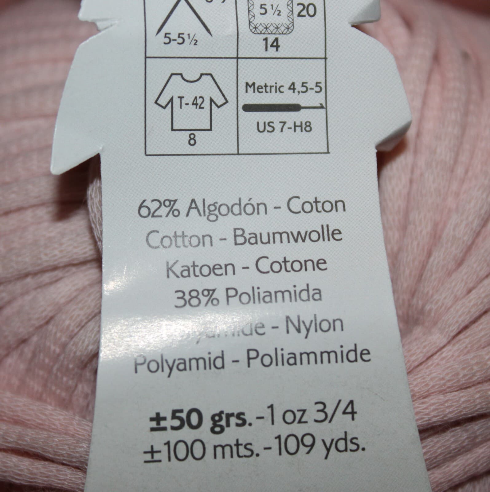 Katia Bulky Cotton Col 57 Pink Cotton Nylon 50gr 109yd - Thumbnail 4