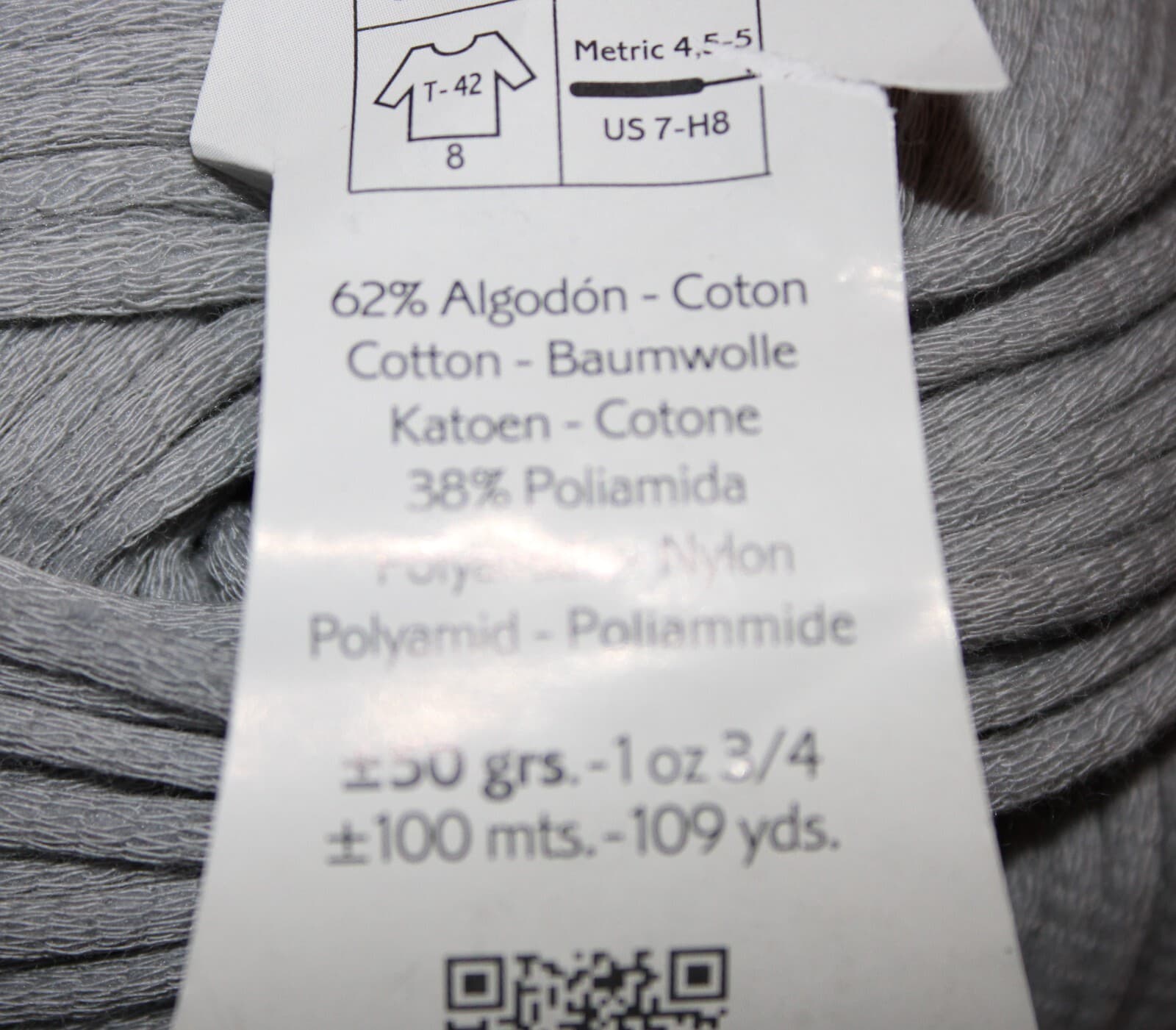 Katia Bulky Cotton Col 71 Gray Cotton Nylon 50gr 109yd - Thumbnail 7