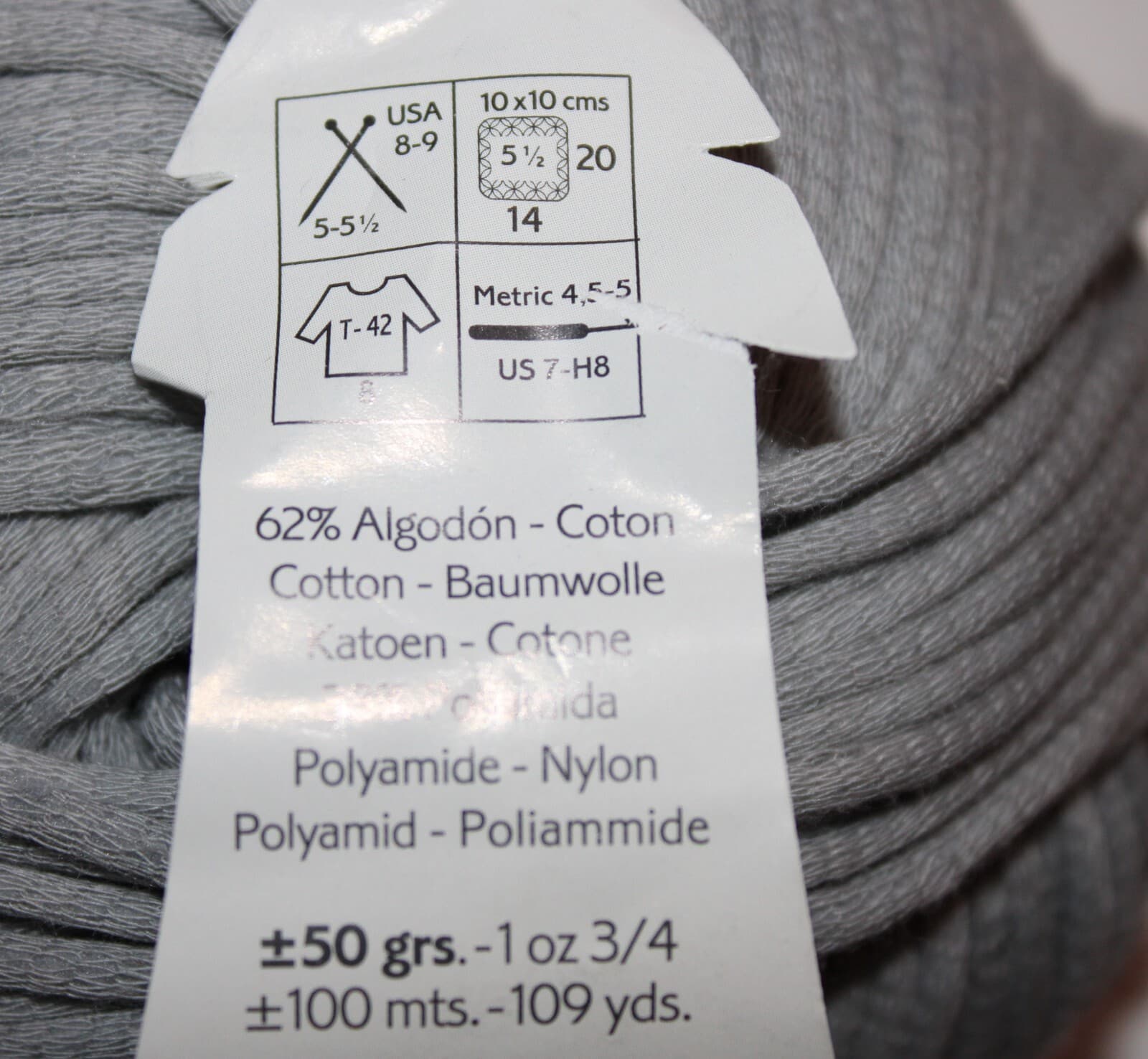 Katia Bulky Cotton Col 71 Gray Cotton Nylon 50gr 109yd - Thumbnail 5