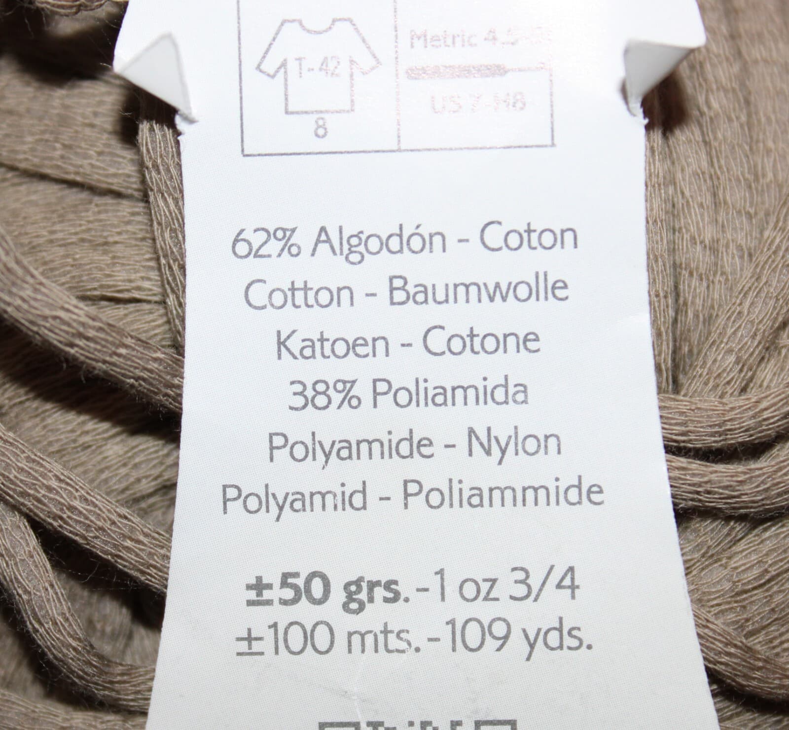 Katia Bulky Cotton Col 54 Tan Cotton Nylon 50gr 109yd - Thumbnail 5