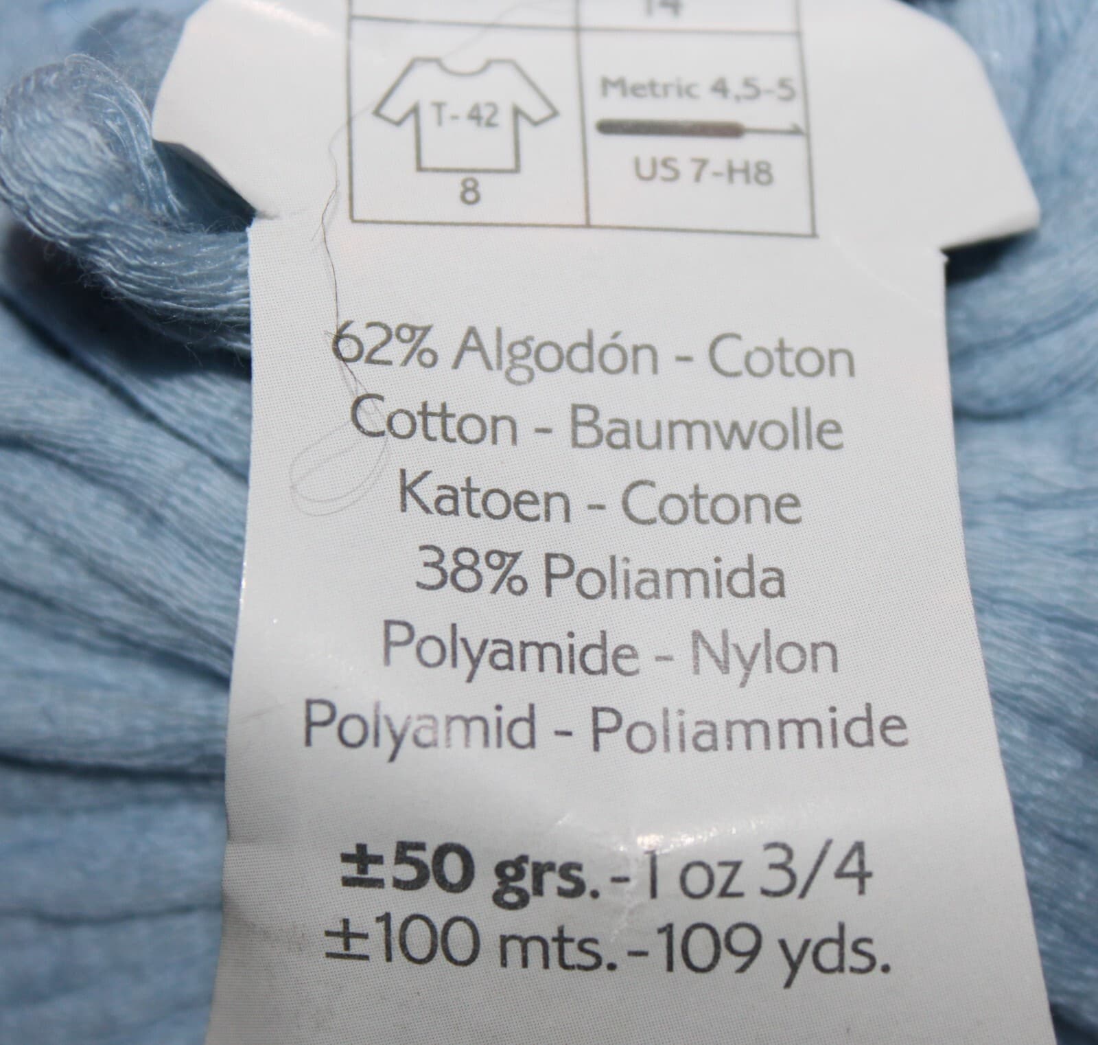Katia Bulky Cotton Col 75 Light Blue Cotton Nylon 50gr 109yd - Thumbnail 4