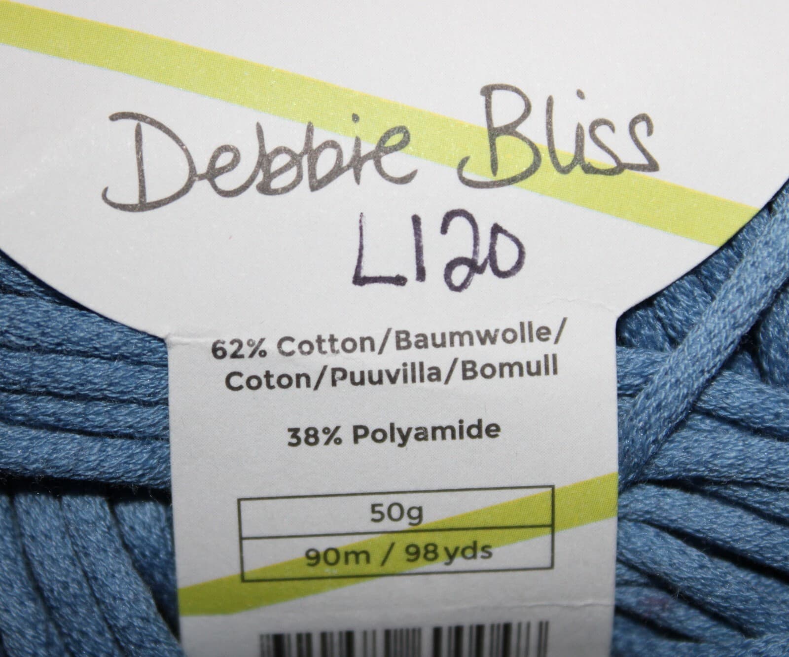 Plymouth Yarn Cleo Col 60004 Blue Cotton Nylon 50gr 98yd - Thumbnail 6