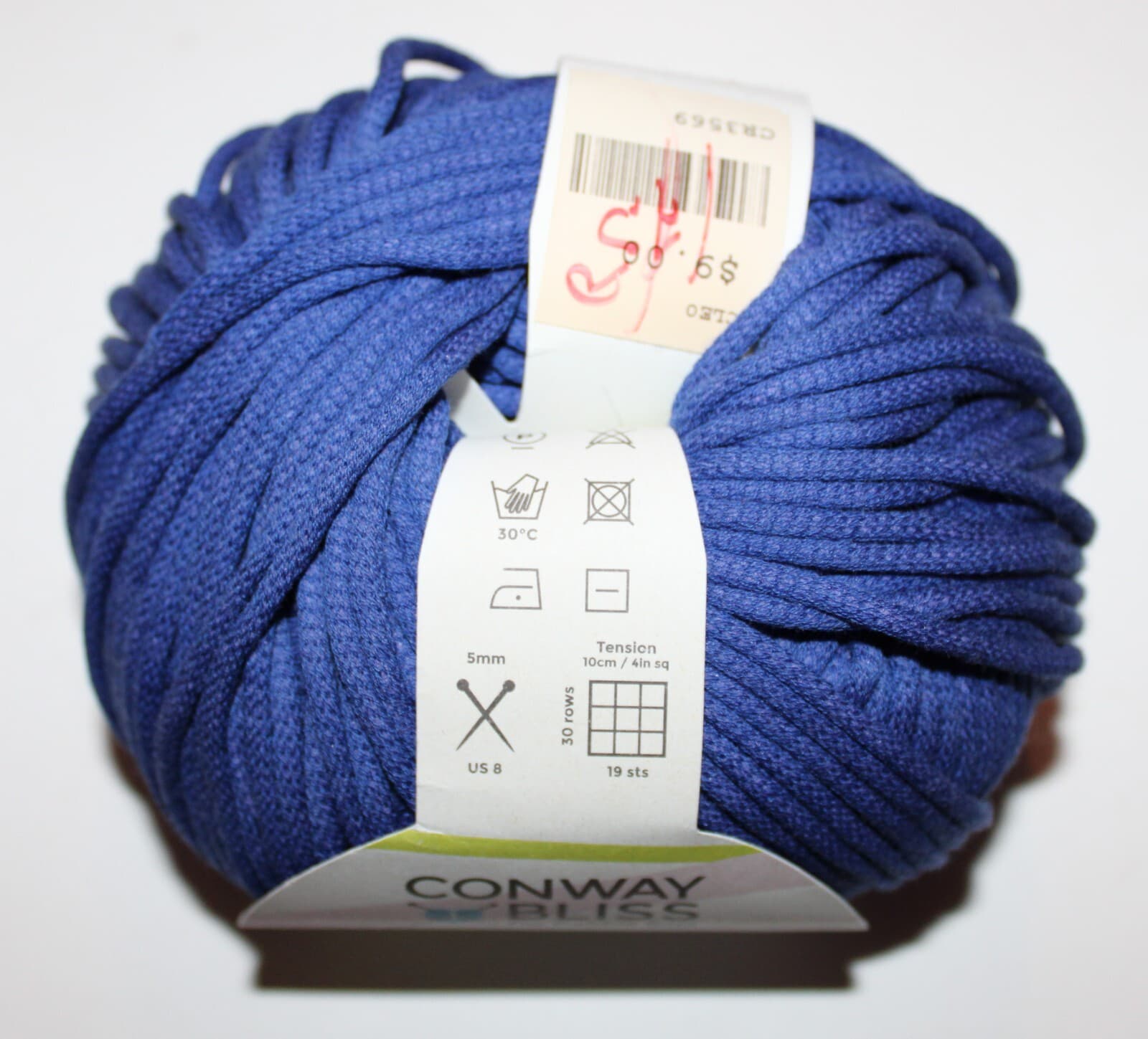 Plymouth Yarn Cleo Col 60011 Dark Blue Cotton Nylon 50gr 98yd - Thumbnail 2