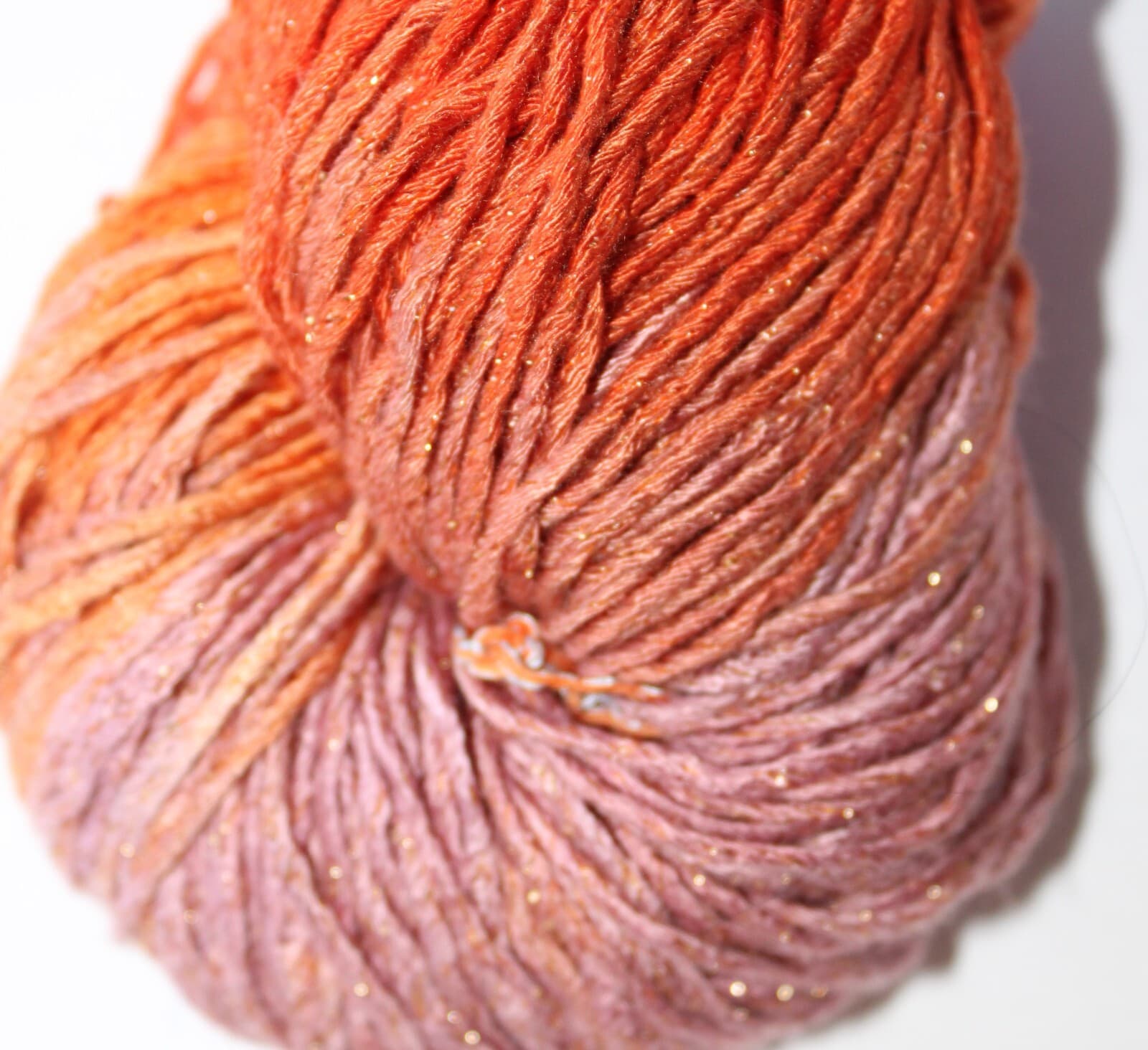 Feza Yarn Viva Glitz Orange Pink Mix 85% Rayon 15% Metalic Yarn 110gr 252yd - Thumbnail 2
