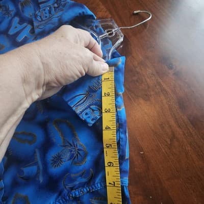 Made In Hawaii Mens Hawaii Shirt Large Blue Button Tropical Vintage Hawaiian L - Thumbnail 11