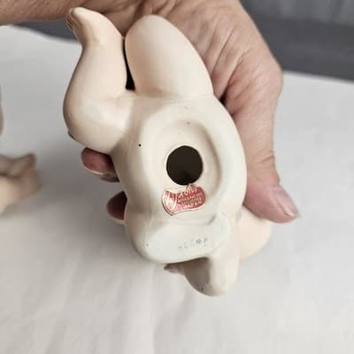 Lefton Kewpie Figurines Cute Babies Bisque Porcelain Set Of 2 Made in Japan - Thumbnail 8