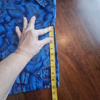 Made In Hawaii Mens Hawaii Shirt Large Blue Button Tropical Vintage Hawaiian L - Thumbnail 12