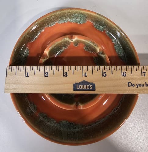 Vintage Retro Orange Ashtray USA 3578 Ceramic - Thumbnail 5