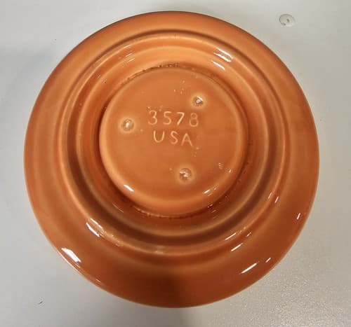 Vintage Retro Orange Ashtray USA 3578 Ceramic - Thumbnail 4