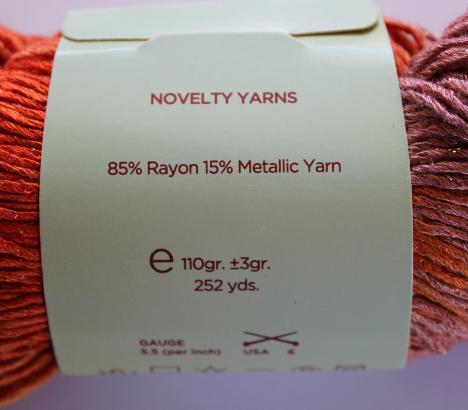 Feza Yarn Viva Glitz Orange Pink Mix 85% Rayon 15% Metalic Yarn 110gr 252yd - Thumbnail 4