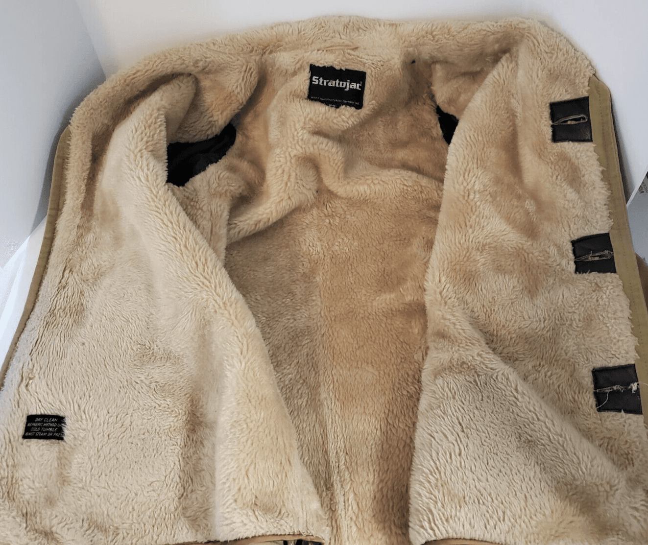 VINTAGE Stratojac Suede Look Pile Lining Coat Jacket Men Size 38 - Thumbnail 6