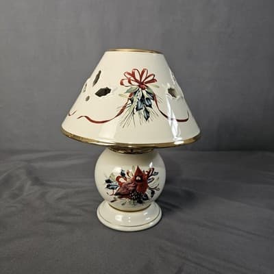 Lenox Christmas Winter Greetings Candle Lamp Cardinal Tea Light Lamp - Thumbnail 2