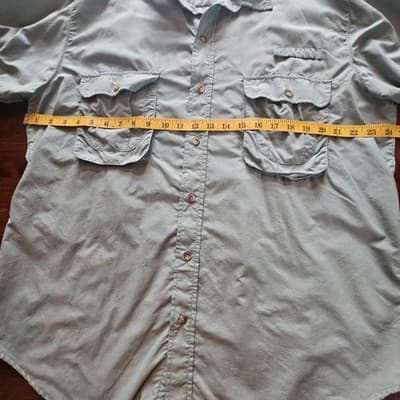 Sportif Shirt Mens Large Light Green Long Sleeve Button Up Travel Outdoor Vented - Thumbnail 12