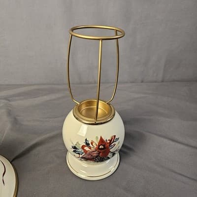 Lenox Christmas Winter Greetings Candle Lamp Cardinal Tea Light Lamp - Thumbnail 6