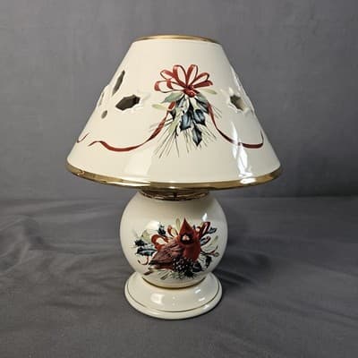 Lenox Christmas Winter Greetings Candle Lamp Cardinal Tea Light Lamp - Thumbnail 3