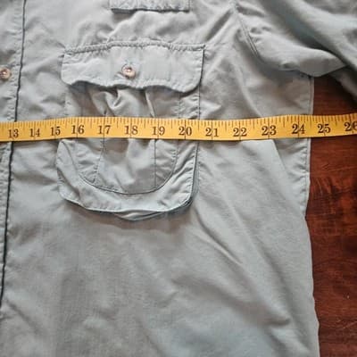 Sportif Shirt Mens Large Light Green Long Sleeve Button Up Travel Outdoor Vented - Thumbnail 13