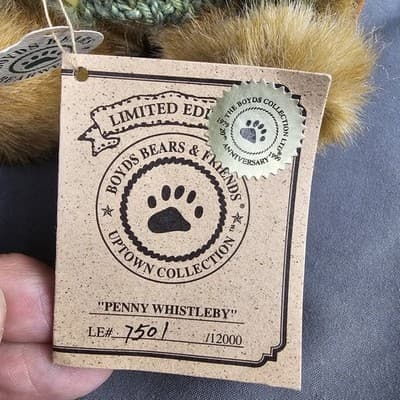 Boyds Bear Plush- (Mohair) Penny Whistleby - #900251 Bear and Trunk - Thumbnail 4