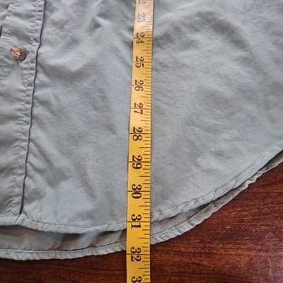 Sportif Shirt Mens Large Light Green Long Sleeve Button Up Travel Outdoor Vented - Thumbnail 11