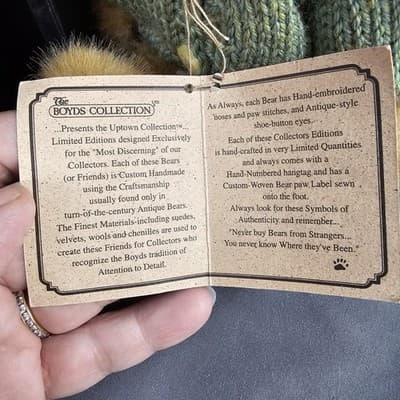 Boyds Bear Plush- (Mohair) Penny Whistleby - #900251 Bear and Trunk - Thumbnail 5
