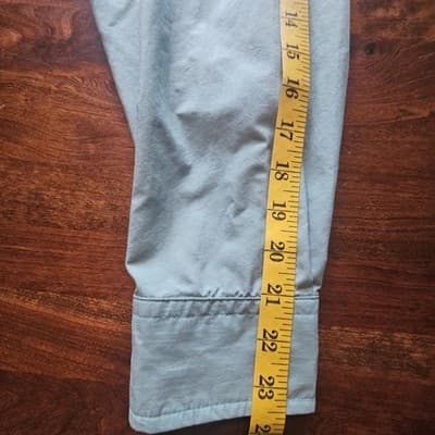 Sportif Shirt Mens Large Light Green Long Sleeve Button Up Travel Outdoor Vented - Thumbnail 16