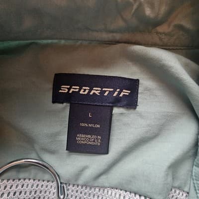 Sportif Shirt Mens Large Light Green Long Sleeve Button Up Travel Outdoor Vented - Thumbnail 17