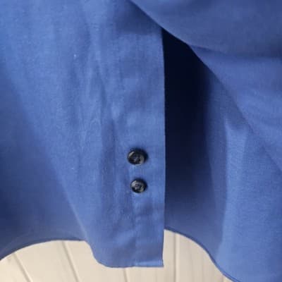 Geoffrey Beene Men's Button Up Long Sleeve Shirt Blue Medium 15.5 32/33 - Thumbnail 5