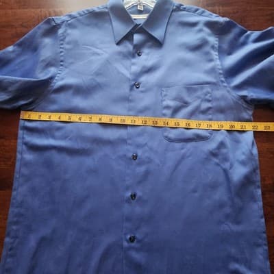 Geoffrey Beene Men's Button Up Long Sleeve Shirt Blue Medium 15.5 32/33 - Thumbnail 8