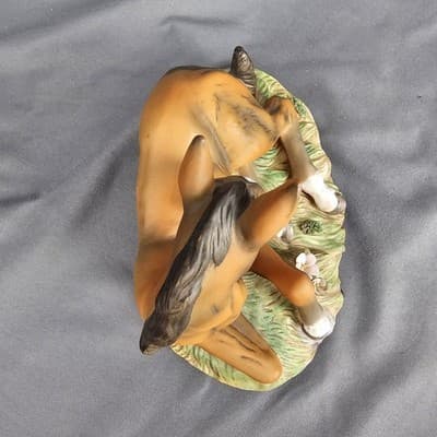 Vtg Masterpiece Porcelain Diamond HEAD Brown Colt Foal Figurine HOMCO 1982 EUC - Thumbnail 6