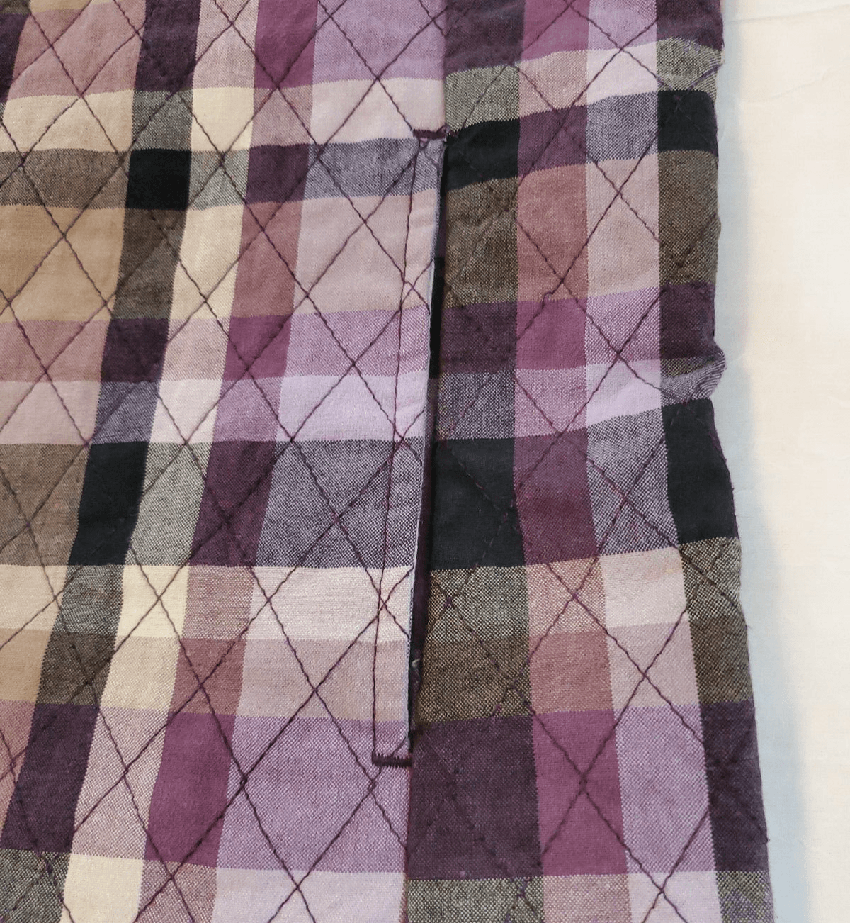 Christopher Banks Vest Women's Small Quilted Purple Plaid Snap Pockets - Thumbnail 4