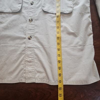 Harbour Men's Large Beige Shirt Long Sleeve Button Up Outdoors Vented Pockets - Thumbnail 12