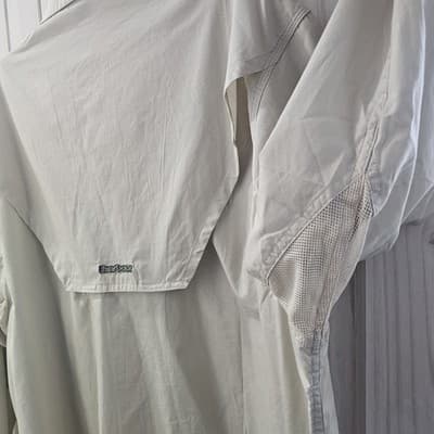 Harbour Men's Large Beige Shirt Long Sleeve Button Up Outdoors Vented Pockets - Thumbnail 10
