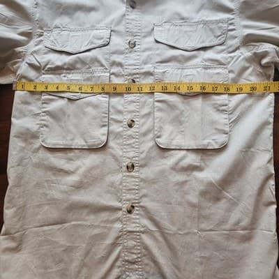 Harbour Men's Large Beige Shirt Long Sleeve Button Up Outdoors Vented Pockets - Thumbnail 13