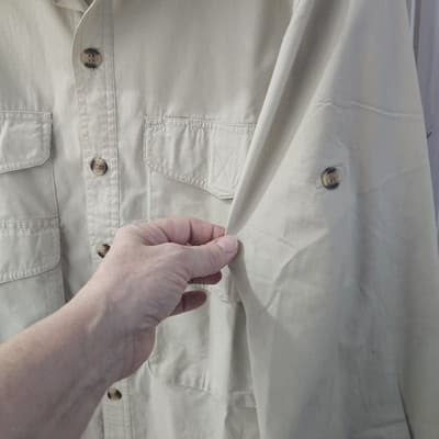 Harbour Men's Large Beige Shirt Long Sleeve Button Up Outdoors Vented Pockets - Thumbnail 7